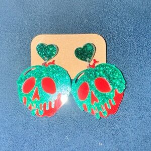 Evil Queen Poison Apple Disney  pierced earrings